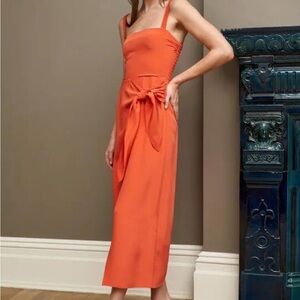 La Ligne Vibrant Orange Midi Dress